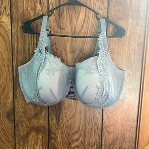 Cacique Baby Blue Lace Lightly Lined Balconette Bra 42H